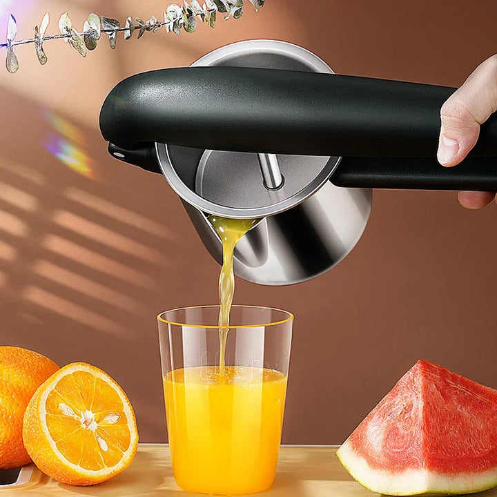 Pressano Presse-agrumes manuelle en acier inoxydable | Design breveté | Rendement de jus 50 % supérieur | Pour agrumes, grenade et plus