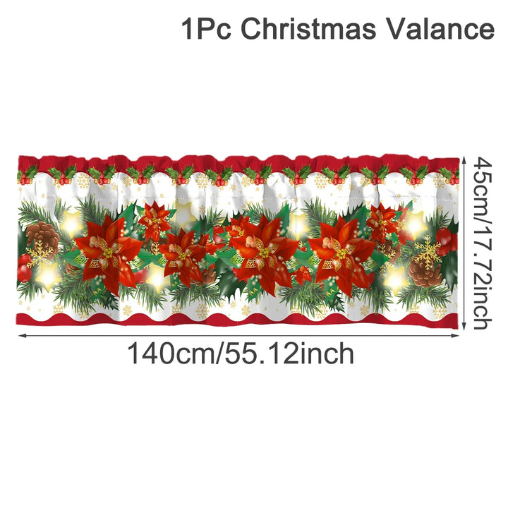 Rideaux courts de Noël NoëlHome | Décoration festive pour fenêtres | 100 % Polyester | Pour cuisine et salle de bain | Collection de Noël 2025