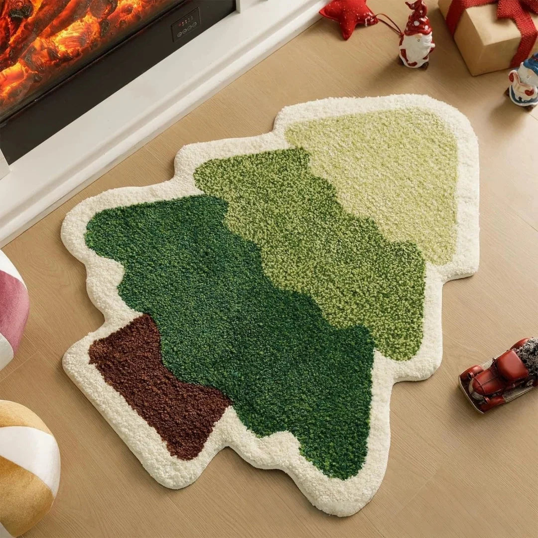 Tapis de Noël NordyPine | Antidérapant & Doux | Parfait pour la Salle de Bain, le Couloir & la Chambre | Décoration festive pour la Nouvelle Année