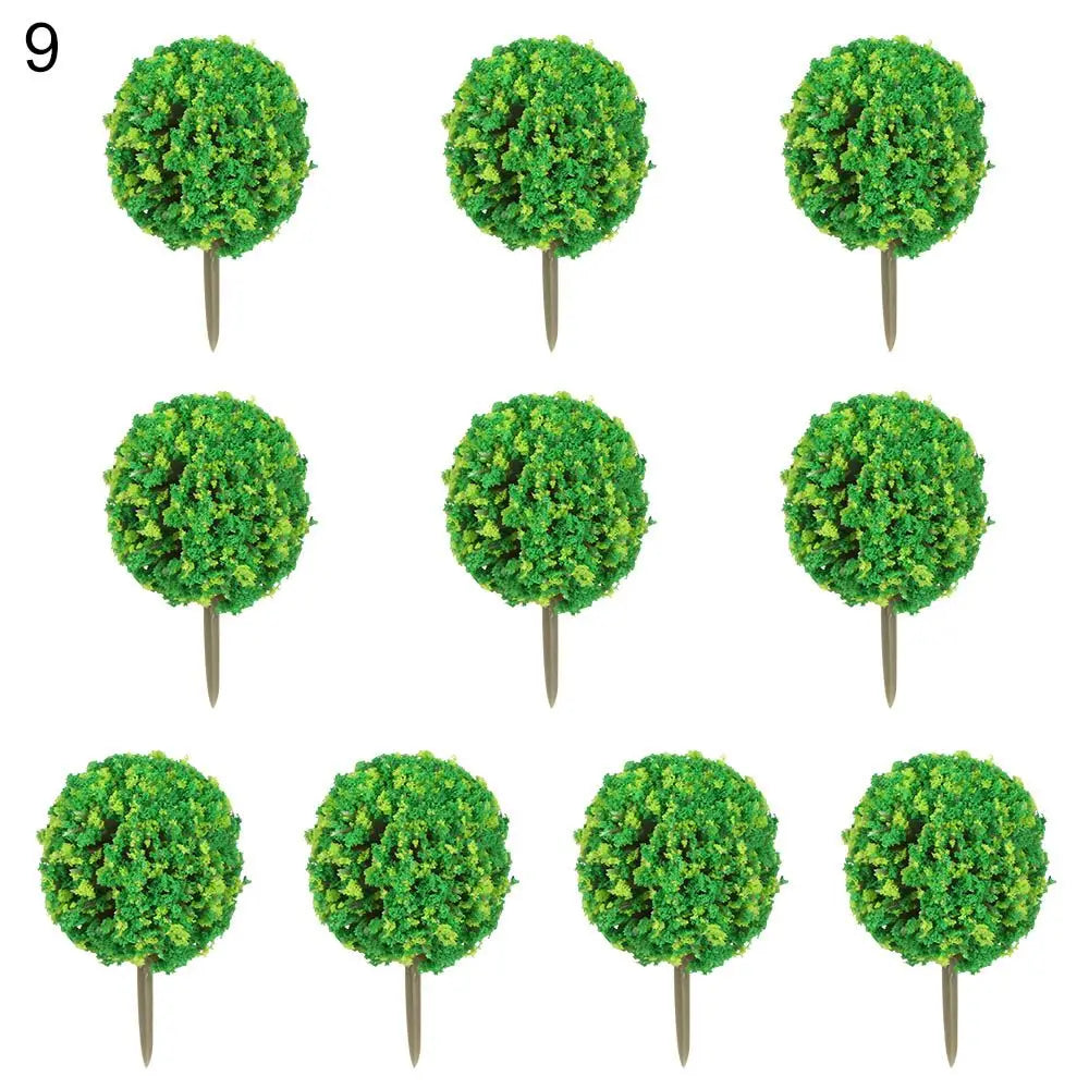 Set de Modèles d'Arbres Miniatures ScenaFlor | 10 pièces | Pour Modélisme & Aménagement Paysager | Petits Arbres Décoratifs en Plastique
