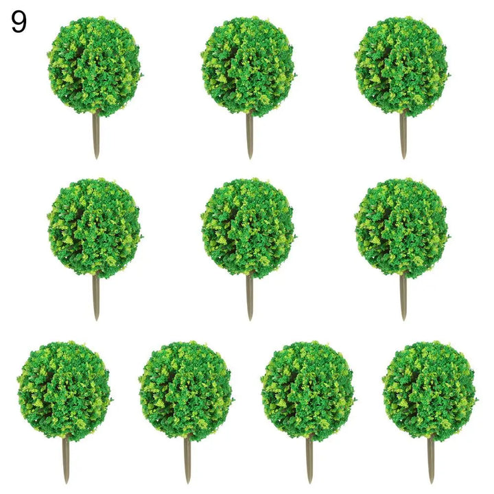 Set de Modèles d'Arbres Miniatures ScenaFlor | 10 pièces | Pour Modélisme & Aménagement Paysager | Petits Arbres Décoratifs en Plastique