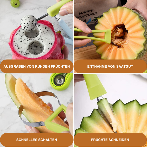 1+1 GRATUIT | JuicyCut - Outil de fruits 4 en 1
