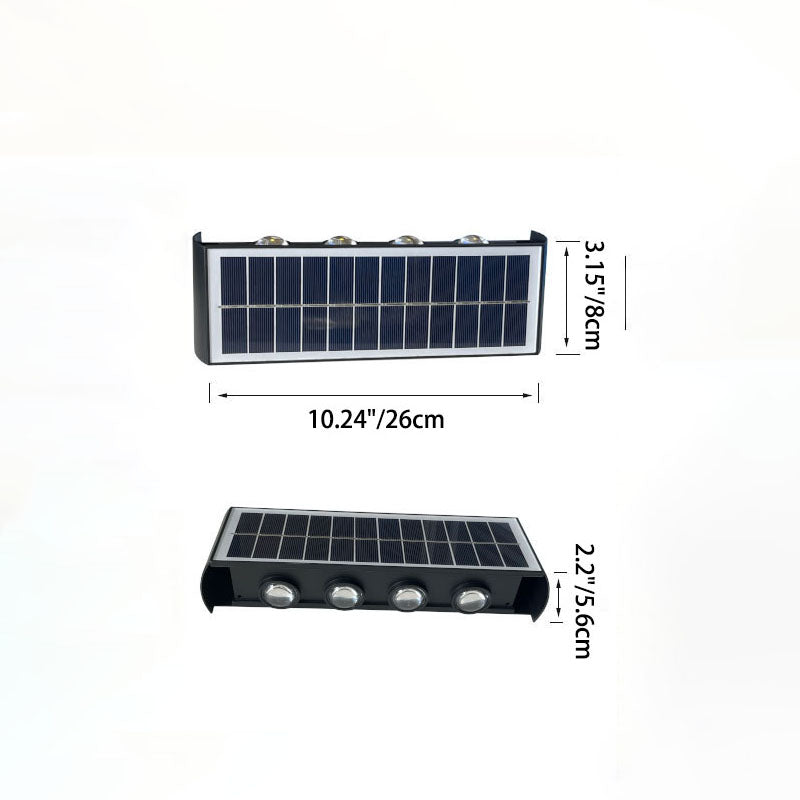 Lumiora Moderne Applique Solaire-LED pour Extérieur | Design Rectangulaire | IP56 Étanche | Différentes Tailles & Intensités Lumineuses