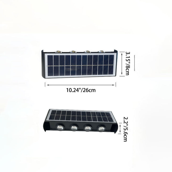 Lumiora Moderne Applique Solaire-LED pour Extérieur | Design Rectangulaire | IP56 Étanche | Différentes Tailles & Intensités Lumineuses
