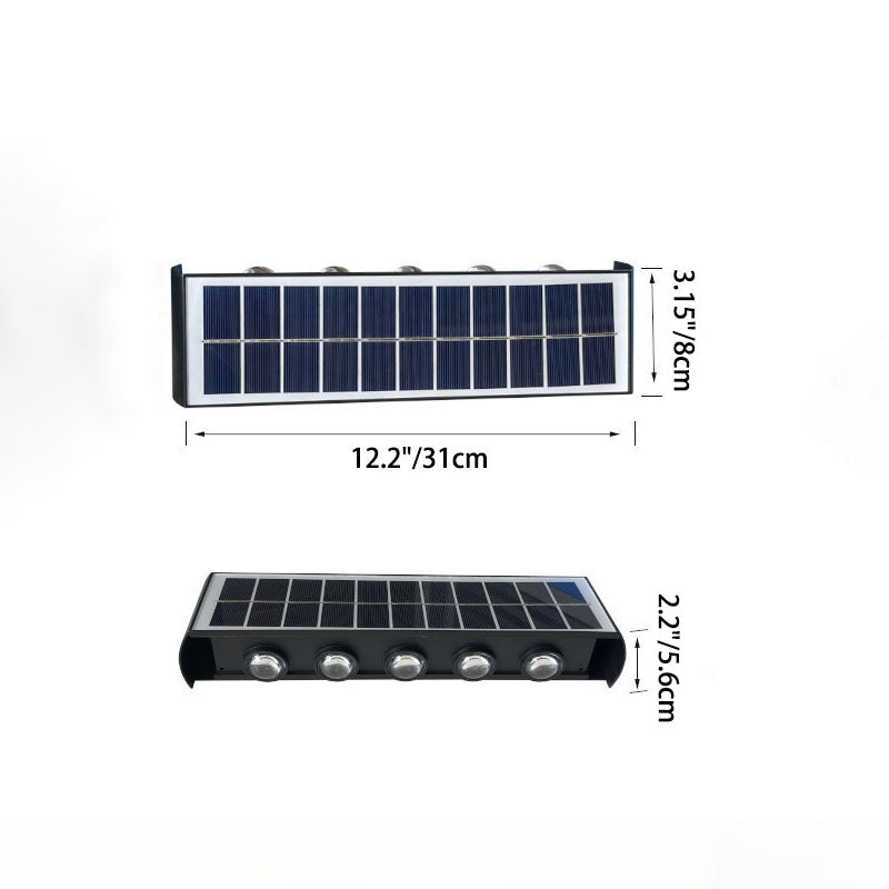 Lumiora Moderne Applique Solaire-LED pour Extérieur | Design Rectangulaire | IP56 Étanche | Différentes Tailles & Intensités Lumineuses