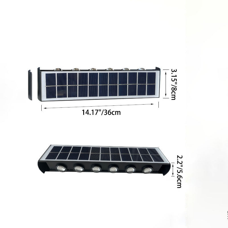 Lumiora Moderne Applique Solaire-LED pour Extérieur | Design Rectangulaire | IP56 Étanche | Différentes Tailles & Intensités Lumineuses