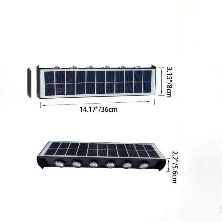 Lumiora Moderne Applique Solaire-LED pour Extérieur | Design Rectangulaire | IP56 Étanche | Différentes Tailles & Intensités Lumineuses