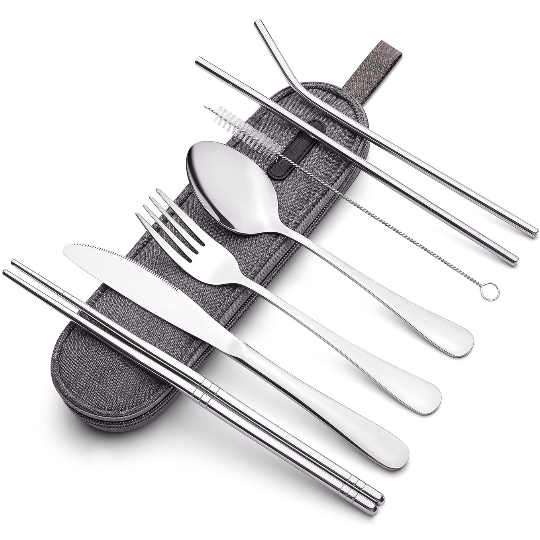 Set de couverts GoCutlery | 4 pièces pour emporter | Acier inoxydable & sans BPA | Avec étui de transport