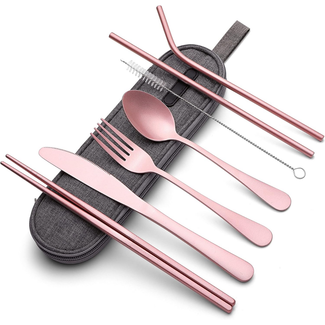 Set de couverts GoCutlery | 4 pièces pour emporter | Acier inoxydable & sans BPA | Avec étui de transport