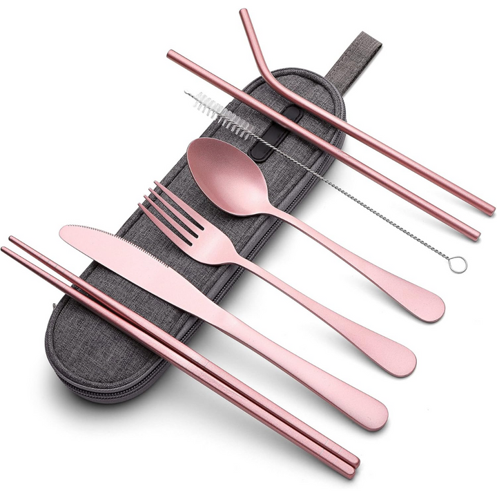 Set de couverts GoCutlery | 4 pièces pour emporter | Acier inoxydable & sans BPA | Avec étui de transport