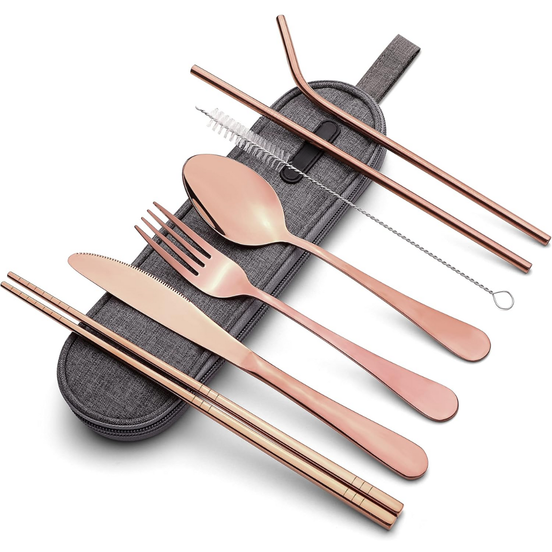 Set de couverts GoCutlery | 4 pièces pour emporter | Acier inoxydable & sans BPA | Avec étui de transport