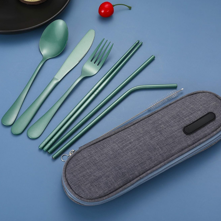 Set de couverts GoCutlery | 4 pièces pour emporter | Acier inoxydable & sans BPA | Avec étui de transport