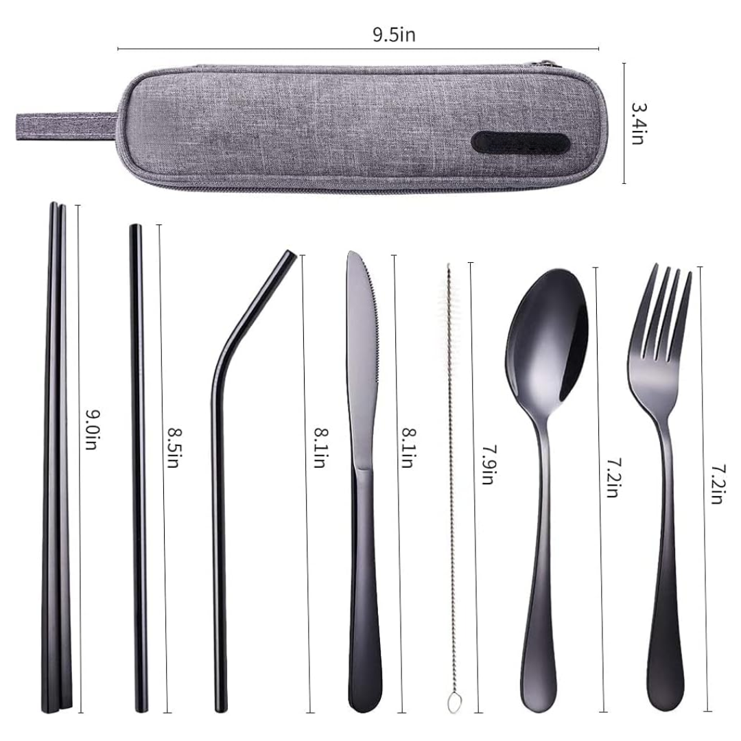 Set de couverts GoCutlery | 4 pièces pour emporter | Acier inoxydable & sans BPA | Avec étui de transport