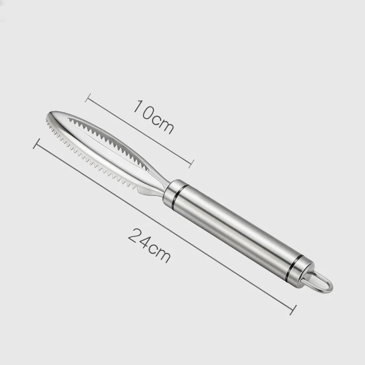 Bloc de cuisine pour enlever les écailles de poisson en acier inoxydable | Grattoir à peau de poisson hygiénique avec pince à arêtes | Résistant à la rouille et durable