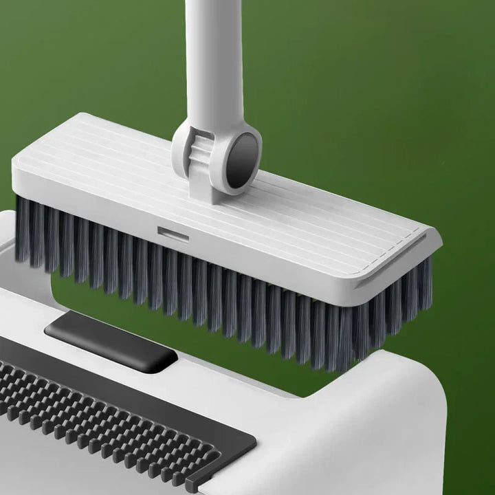 Cleanuvo 3-en-1 Balai | Balai avec brosse de sol & pelle debout | Poignée extra longue & anti-cheveux | Set de nettoyage domestique