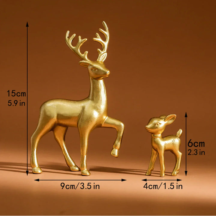 Figurine Décorative DeerHug | Ensemble de 2 Cerfs & Faons | Sculptures Adorables pour Chambre d'Enfant & Noël | Accessoire de Décoration