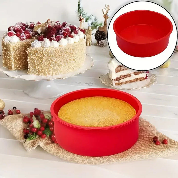 Moule à Gâteau Rond BakeoFlex en Silicone | Antiadhésif & Résistant à la Chaleur | 4–10 pouces (10–25 cm)