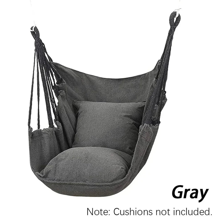 HÄNGELUX Fauteuil suspendu | Capacité de charge de 250 kg | Pour balcon, jardin & salon | Mélange de coton doux – Blanc/Gris/Noir