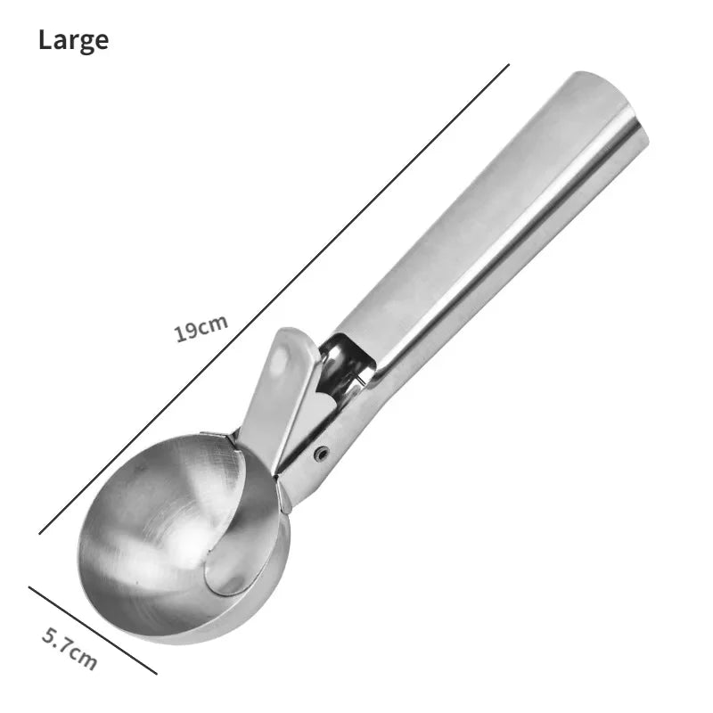 Scoopiva Cuillère à Glace en Acier Inoxydable | Robuste & Lavable au Lave-Vaisselle | Pour Boules Petites & Grandes | Poignée Lisse