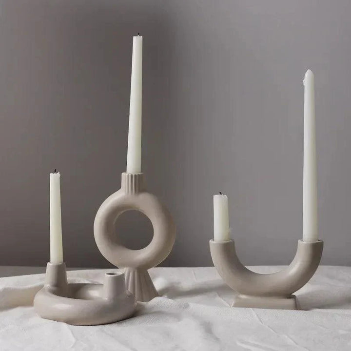 Bougeoir Moderne | Design Scandi | Fer & Verre | Polyvalent comme Vase