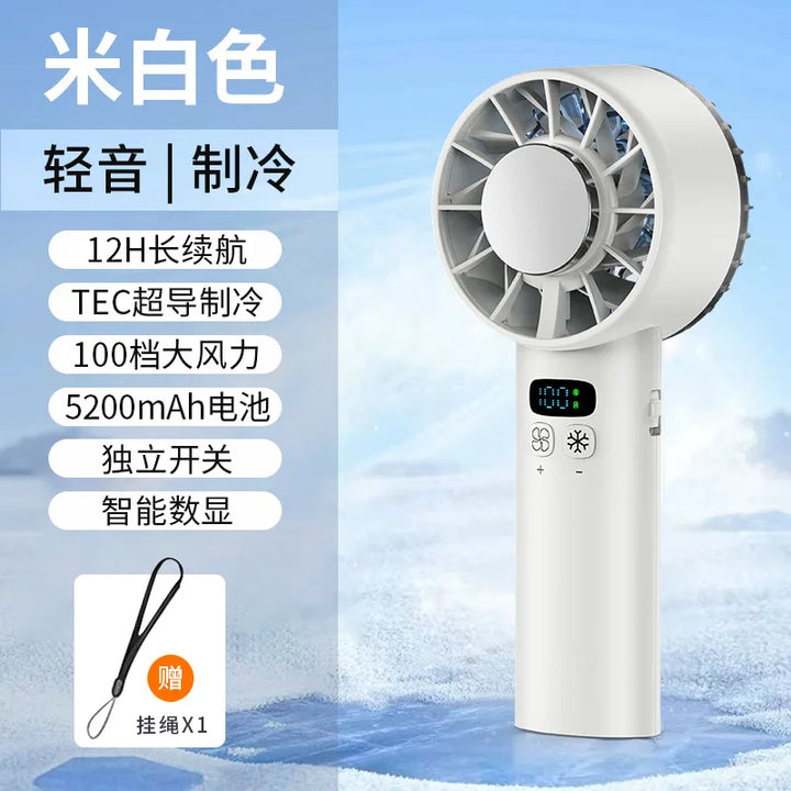 Ventilateur Mini-Frostonic avec refroidissement par glace & affichage LED | Rechargeable USB & Portable | Pour l'extérieur, les voyages & les chaudes journées d'été