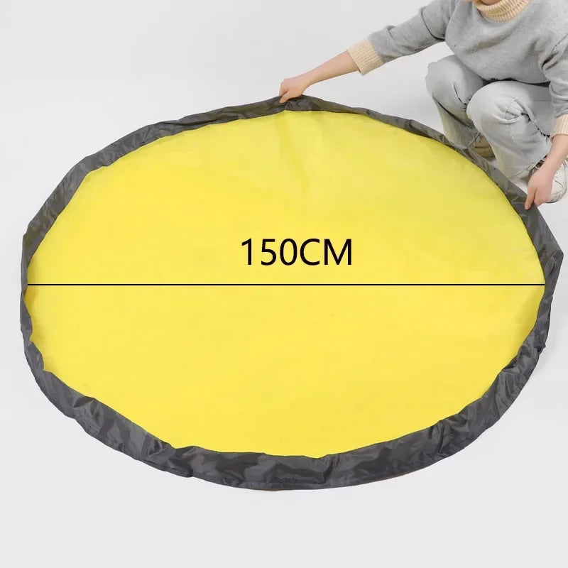 PlayZip Sac de rangement pour jouets | Avec fermeture éclair et poignée | 32×32×28 cm | Inclus : tapis de jeu de 150 cm | Organisateur de chambre d'enfant