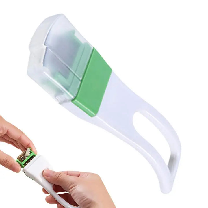 Coupe-oignons Graviso OnionSharp | Coupe-légumes et oignons pratique avec capuchon de protection | 14 × 4,3 cm | Lames en acier inoxydable et poignée ergonomique