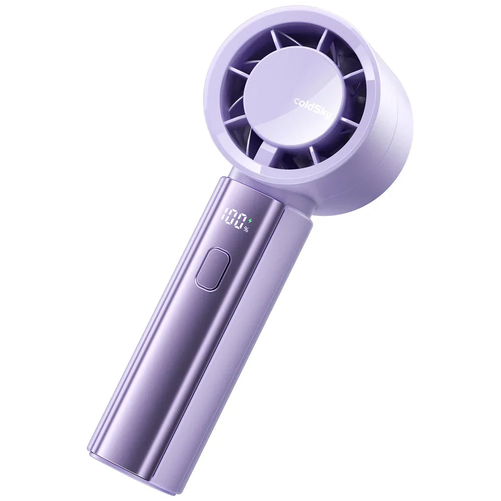 Aeriolo Ventilateur portable à main avec batterie de 4000 mAh | 5 niveaux & 100 niveaux d'intensité | Affichage numérique & double flux d'air pour l'extérieur & les voyages