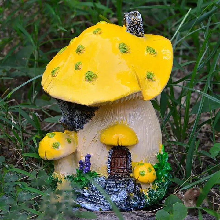 MycoFairy Home | Maison de champignon miniature | Figurine en résine | Décoration de jardin féerique & Terrarium | Fait main