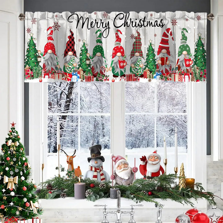Rideaux courts de Noël NoëlHome | Décoration festive pour fenêtres | 100 % Polyester | Pour cuisine et salle de bain | Collection de Noël 2025