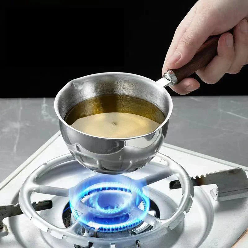 Casserole en acier inoxydable Minari | Fond plat & bec verseur | Idéal pour sauces, lait & purée pour bébé