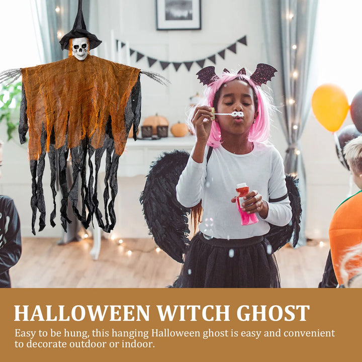 Décoration suspendue Halloween SorcièreCauchemar | 100 x 80 cm | Sorcière squelette avec voile | Pour maison, jardin & fête