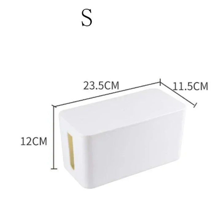Kabelux Boîte à câbles avec couvercle | 32×13×12 cm | Organisateur de prises et de câbles de chargement | Protection contre la poussière pour adaptateurs et routeurs