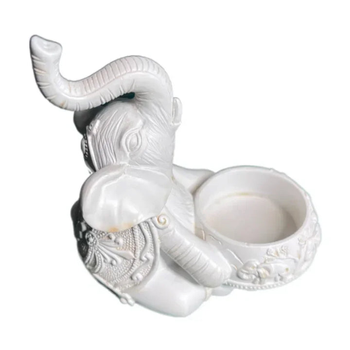 Support de bougie chauffe-plat éléphant Elevara | Fait main & riche en détails | Accessoire décoratif pour la maison | Résine 13×13 cm / 13×9 cm