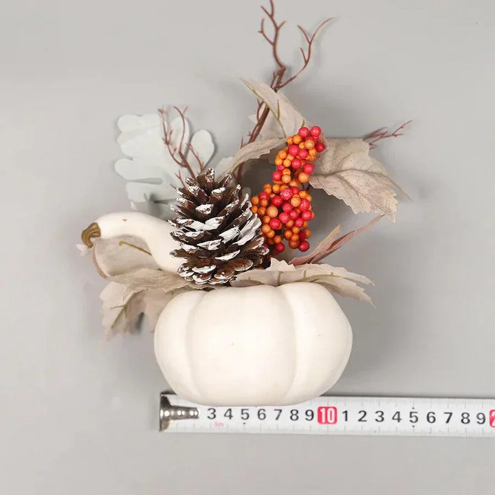 Décoration d'Automne Citrouille | Avec Fleurs Artificielles & Feuilles d'Érable | Décoration de Table Festive