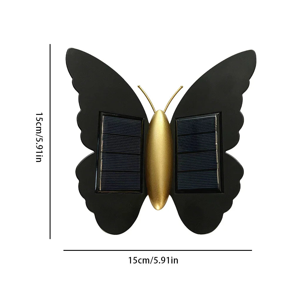 Lumora FlyGlow Lampe Murale Solaire Papillon | Avec Détecteur de Mouvement & Auto On/Off | IP65 Étanche | Pour Jardin & Entrée