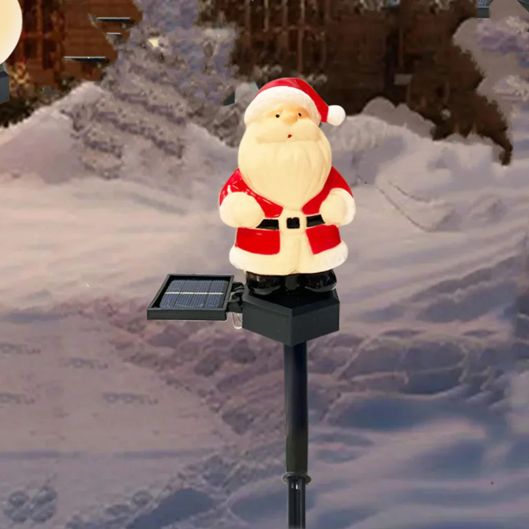 Lampe de jardin solaire | Père Noël & Bonhomme de neige | Lumière d'extérieur LED | Étanche & Extérieur