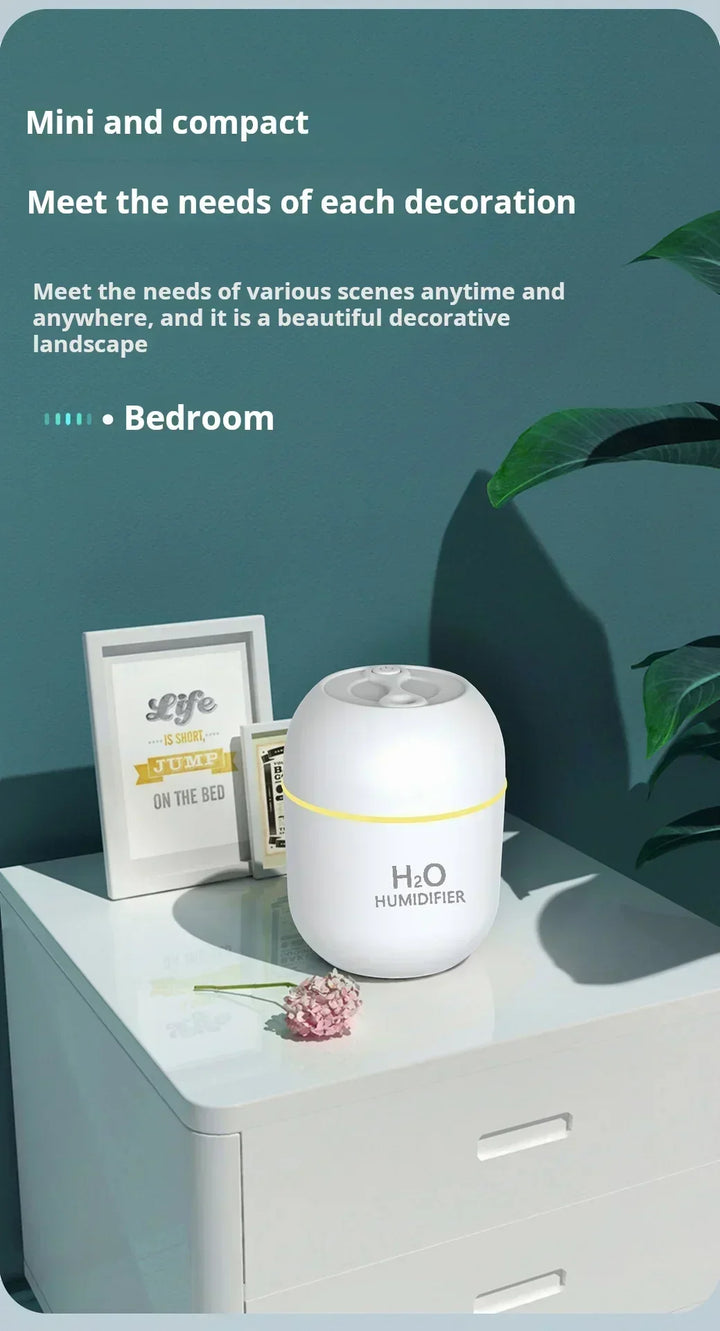 AEROAURA Mini Humidificateur | Silencieux <36 dB | Lumière d'ambiance LED | Arrêt automatique