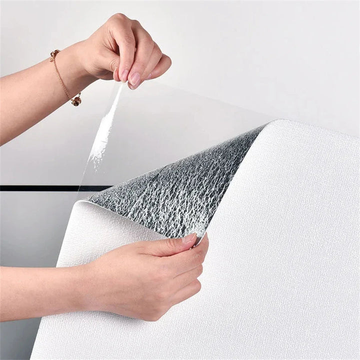 Papier peint 3D en lin autocollant Linovera | Imperméable, résistant à la moisissure & amortissant | Idéal pour le salon, la chambre & la cuisine