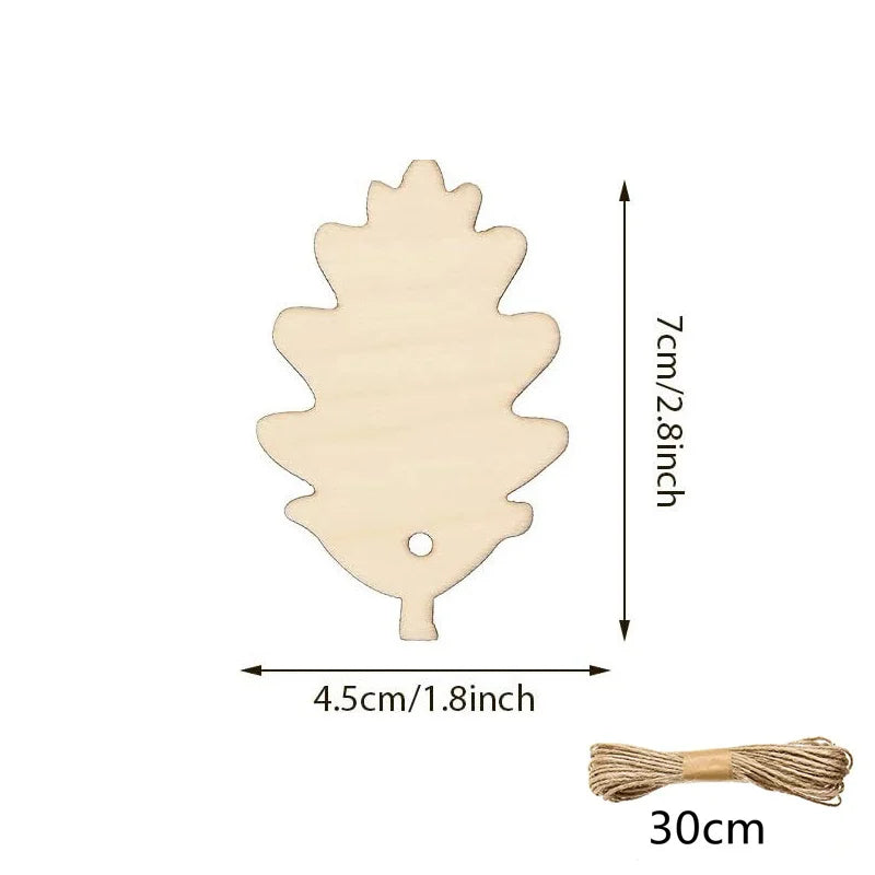 WoodlyFall Citrouille & Feuilles Pendentif | Ensemble de 6 | Décoration en Bois à Créer | À Peindre & Accrocher | Automne & Thanksgiving