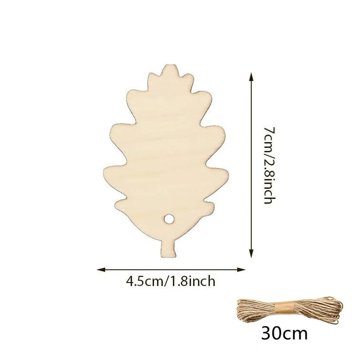 WoodlyFall Citrouille & Feuilles Pendentif | Ensemble de 6 | Décoration en Bois à Créer | À Peindre & Accrocher | Automne & Thanksgiving