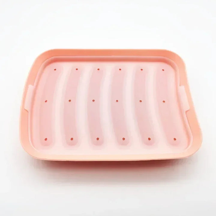 SausiForm | Moule à saucisse en silicone avec couvercle | Alimentaire & Résistant à la chaleur | 17,5×13,5×3,5 cm
