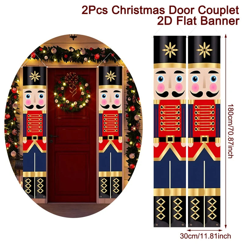 Bannière de porte RoyalNut Casse-Noisette | Décoration de Noël 2025 | Suspendue & Résistante aux intempéries | Pour Intérieur & Extérieur | Nouvel An 2026