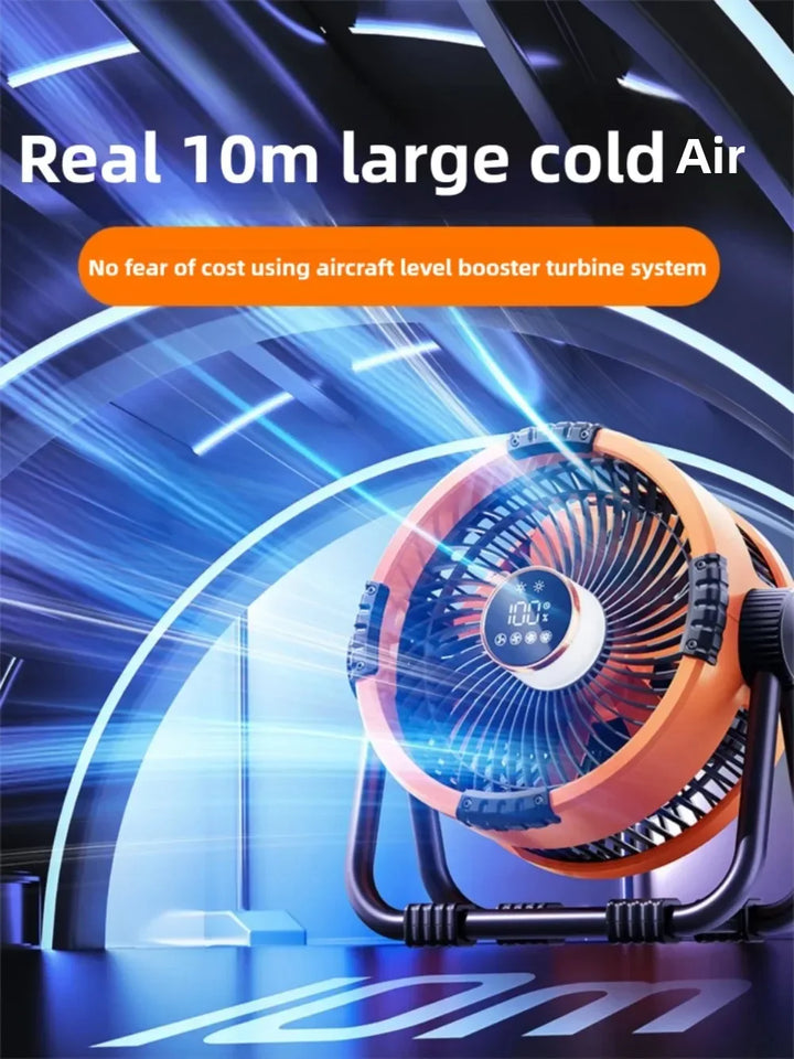 AEROLIA NightCool | Ventilateur 4-en-1 & Lumière de Nuit | Batterie 20000mAh | Utilisable Suspendu & Posé