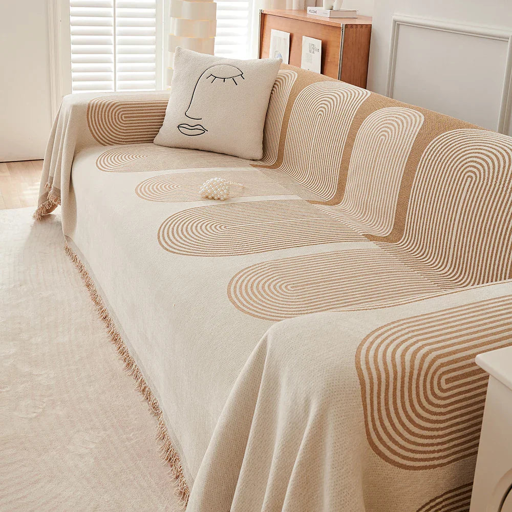 ScandiLoom Couverture à Franges | Quatre Saisons | Protection de Canapé & Grattage | Couverture & Tapis en un