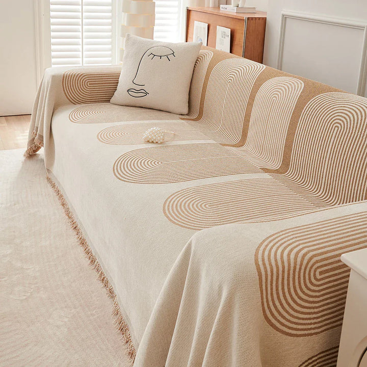 ScandiLoom Couverture à Franges | Quatre Saisons | Protection de Canapé & Grattage | Couverture & Tapis en un