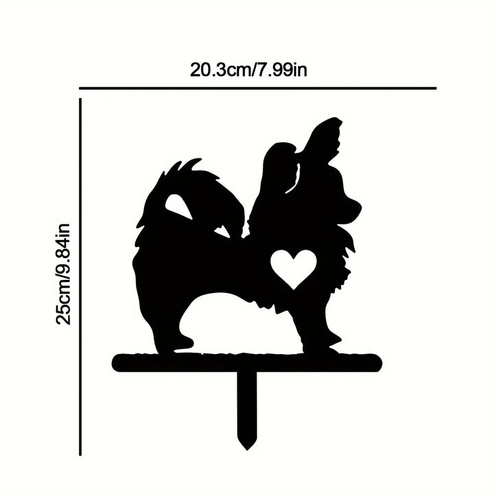 Jardinier TikiPaw | Chien en design Tiki | Figurine décorative en métal | Résistant aux intempéries & Fait main