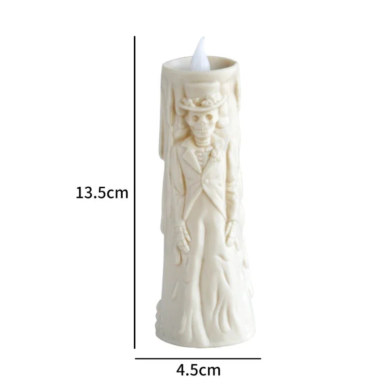 Bougie Halloween CreepyFlame | Bougie LED vacillante | Décoration effrayante pour fête, fenêtre et table