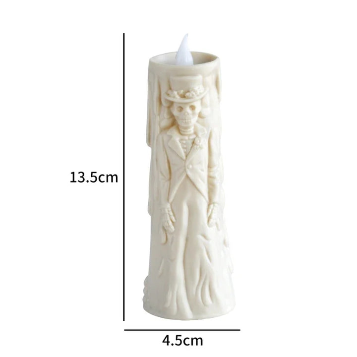 Bougie Halloween CreepyFlame | Bougie LED vacillante | Décoration effrayante pour fête, fenêtre et table