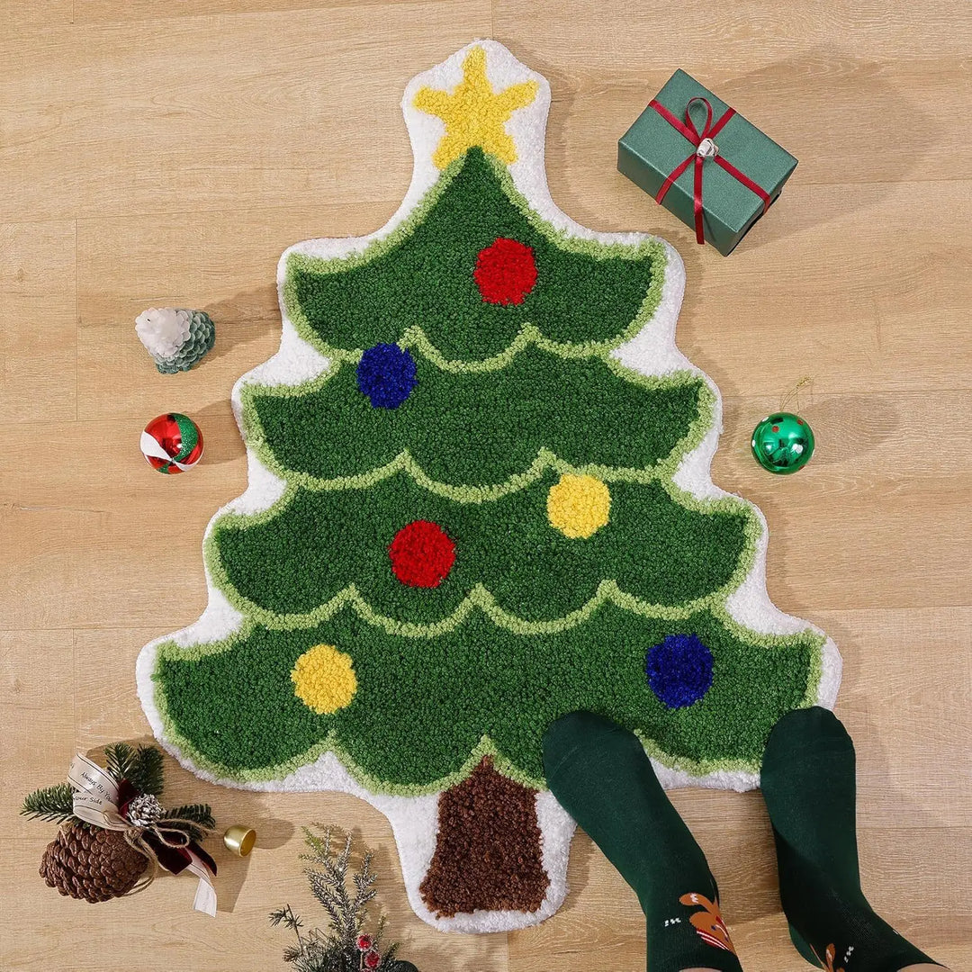 Tapis de Noël NordyPine | Antidérapant & Doux | Parfait pour la Salle de Bain, le Couloir & la Chambre | Décoration festive pour la Nouvelle Année